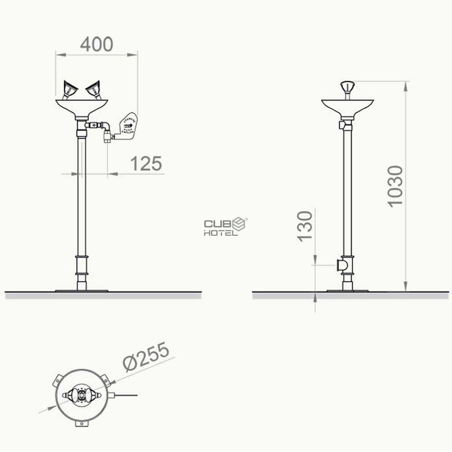 Lavaojos De Emergencia Sobre Pedestal Vaso Polipropileno